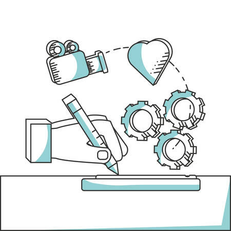 line marketing strategy planning concept vector illustrationのイラスト素材