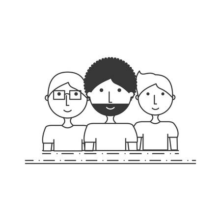 line businessman avatar people with hairstyle vector illustrationのイラスト素材