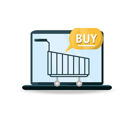 ecommerce technology strategy to shopping online vector illustrationのイラスト素材