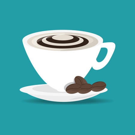 flat cup of cappuccino drink concept vector illustrationのイラスト素材