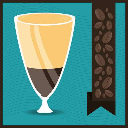 flat mocha concept types coffee drinks vector illustrationのイラスト素材