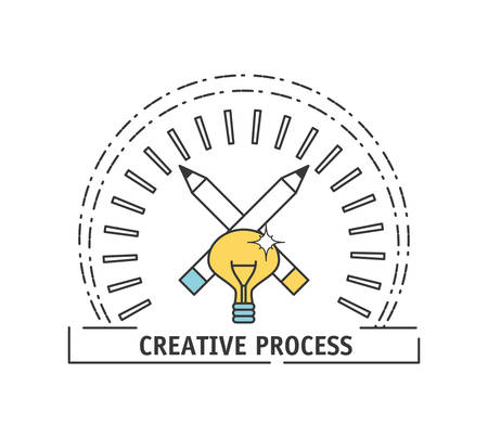process ideas to creative imagination and innovation vector illustrationのイラスト素材