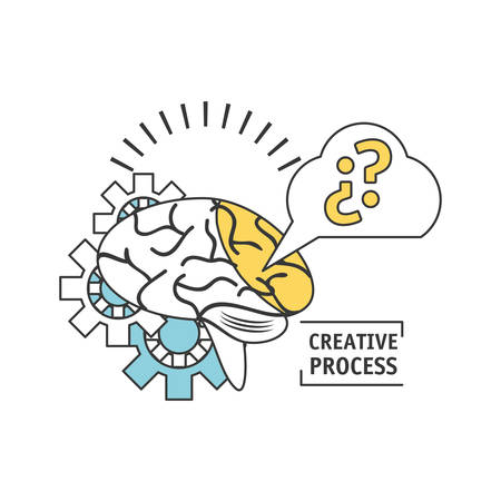 process ideas to creative imagination and innovation vector illustrationのイラスト素材