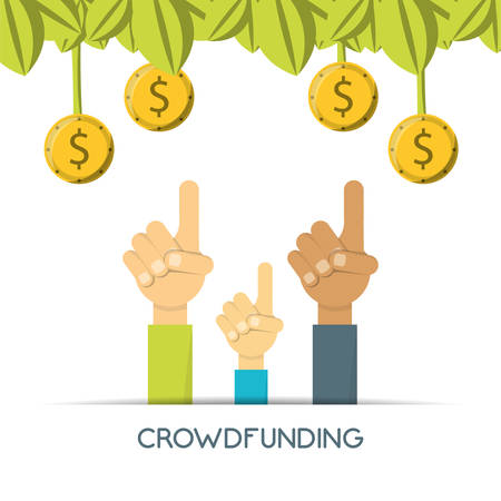 hands with business project to company finance vector illustrationのイラスト素材