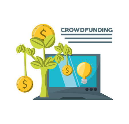 crowdfunding business financial company support vector illustrationのイラスト素材