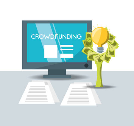 Crowdfunding business financial company support vector illustrationのイラスト素材