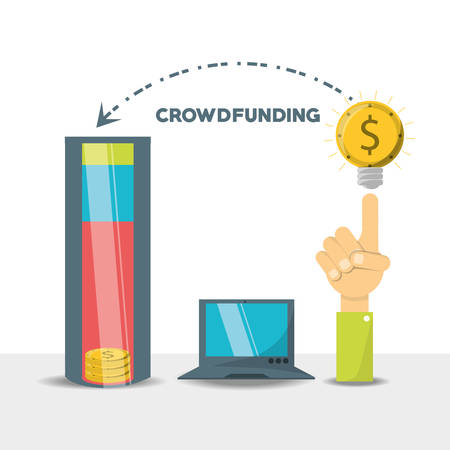 Crowdfunding business financial company support vector illustrationのイラスト素材