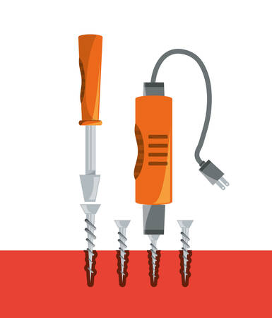 screwdriver machine tool to repair service vector illustrationのイラスト素材