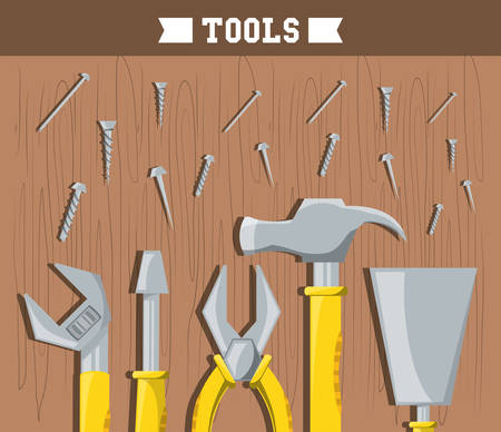 equipment tool and mechanic repair service vector illustrationのイラスト素材