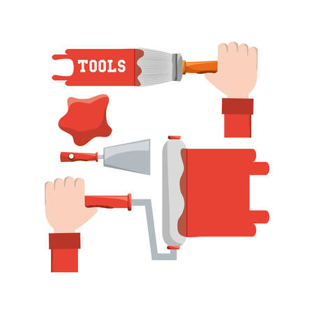 equipment tool and mechanic repair service vector illustrationのイラスト素材