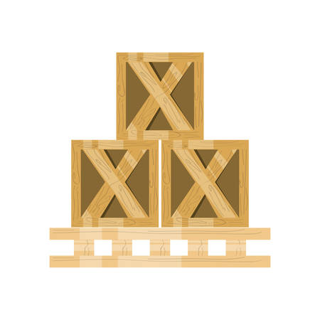 Wooden boxes delivery icon vector illustration graphic designのイラスト素材
