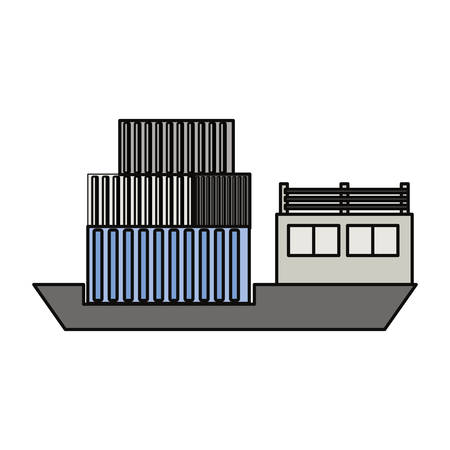 Freighter cargo ship icon vector illustration graphic designのイラスト素材