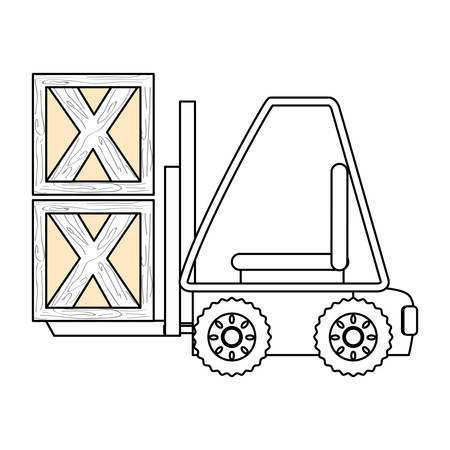 Forklift cargo vehicle icon vector illustration graphic designのイラスト素材