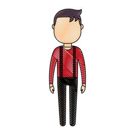 avatar man standing icon over white background colorful design  vector illustrationのイラスト素材