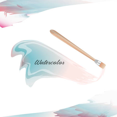 blue watercolor background and brush decoration design vector illustrationのイラスト素材