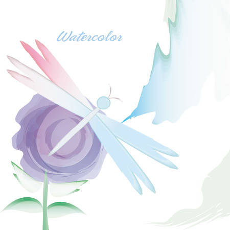 watercolor flower card decoration design vector illustrationのイラスト素材