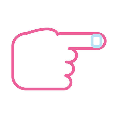 hand pointing icon over white background vector illustrationのイラスト素材