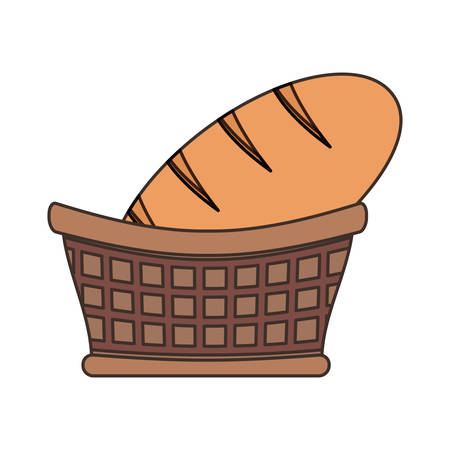 basket with bread icon over white background colorful design vector illustrationのイラスト素材