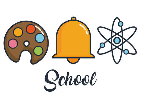 school elements related icons over white background colorful design  vector illustrationのイラスト素材
