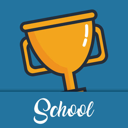 trophy icon over blue background colorful design vector illustrationのイラスト素材