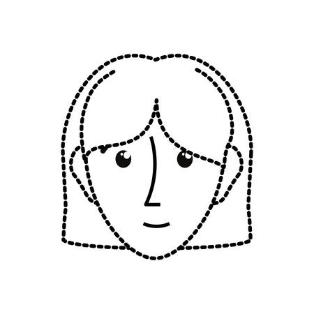 uncolored woman sticker  ove white bacground  vector illustrationのイラスト素材