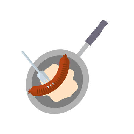 colorful pan over white  background vector illustrationのイラスト素材