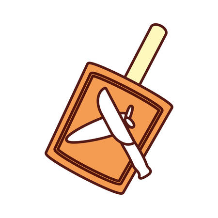 cutting board and knife with carrot icon over white background vector illustrationのイラスト素材