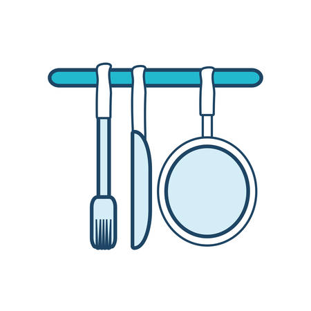 kitchen utensils icon over white background vector illustrationのイラスト素材