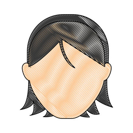 woman face icon over white background colorful design vector illustrationのイラスト素材