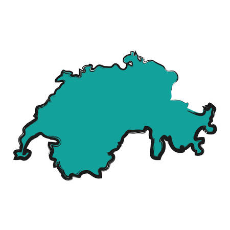 Map of Switzerland icon over white background vector illustration.のイラスト素材