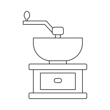 coffee grinder icon over white background vector illustrationのイラスト素材