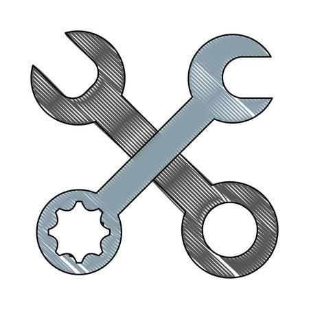 spanners tools icon over white background vector illustrationのイラスト素材