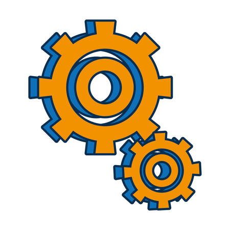 gear wheels icon over white background colorful design vector illustrationのイラスト素材