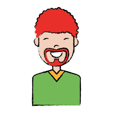 Cartoon man with beard icon.のイラスト素材