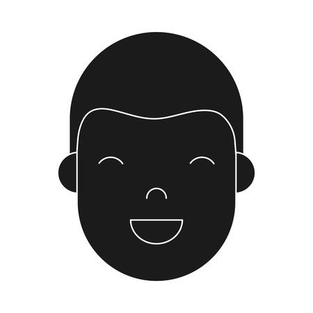 A cartoon man face icon over white background vector illustration.のイラスト素材