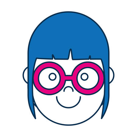 woman with glasses icon over white background colorful design vector illustrationのイラスト素材