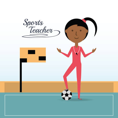 Sport teacher of school and education theme Vector illustrationのイラスト素材