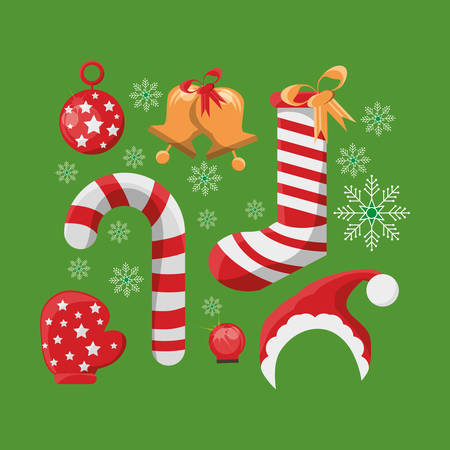 Icon set of Merry Christmas season theme illustration.のイラスト素材