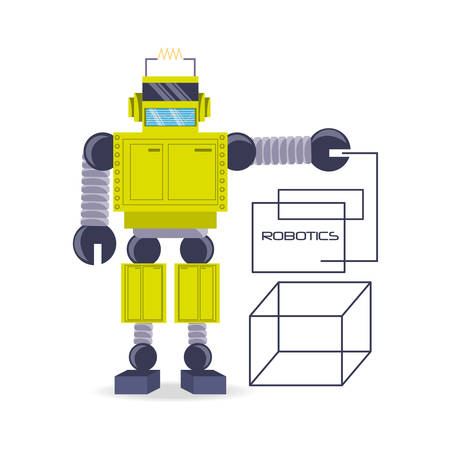 Robot cartoon of robotic technology and futuristic theme Vector illustrationのイラスト素材