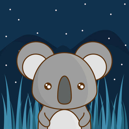 cute koala icon over colorful background vector illustrationのイラスト素材