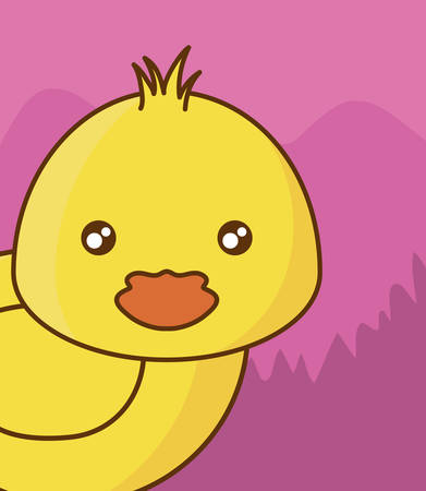 Cute duck icon over colorful background vector illustrationのイラスト素材