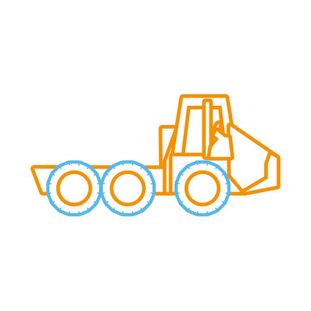 construction truck icon over white background vector illustrationのイラスト素材