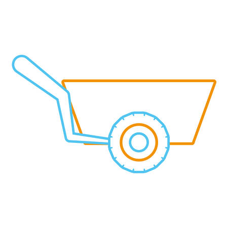 Construction wheelbarrow icon over white illustrationのイラスト素材