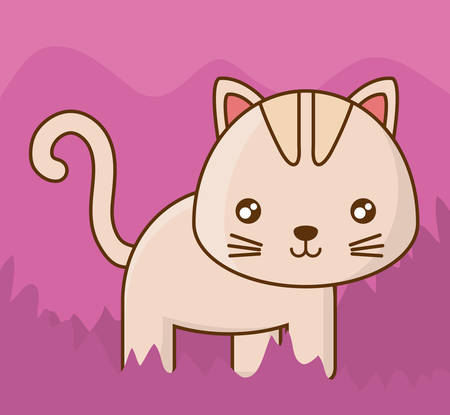 Cute kitten icon illustration.のイラスト素材