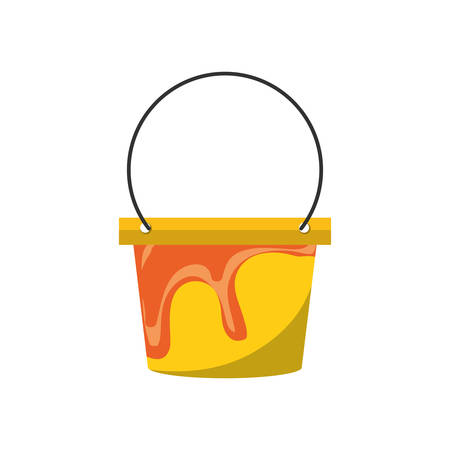 Colorful pail  over white background   vector illustration.のイラスト素材