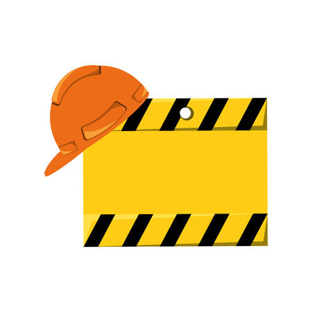 Colorful  signal construction  and helmet over white  background  vector illustration.のイラスト素材
