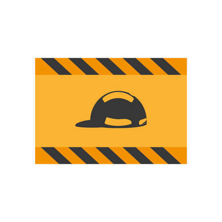 Flat line colored signal caution safety helmet required.のイラスト素材