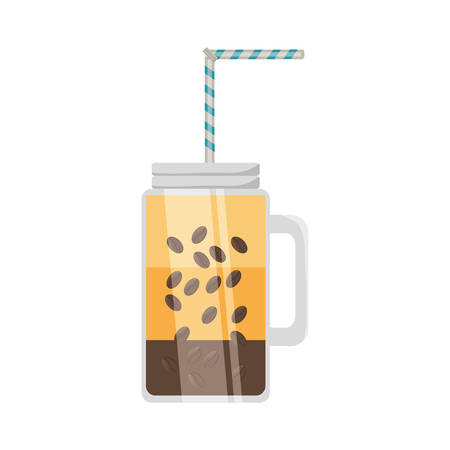 coffee drink icon over white background colorful design vector illustrationのイラスト素材