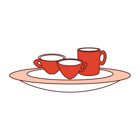 tray with coffee drinks icon over white background vector illustrationのイラスト素材