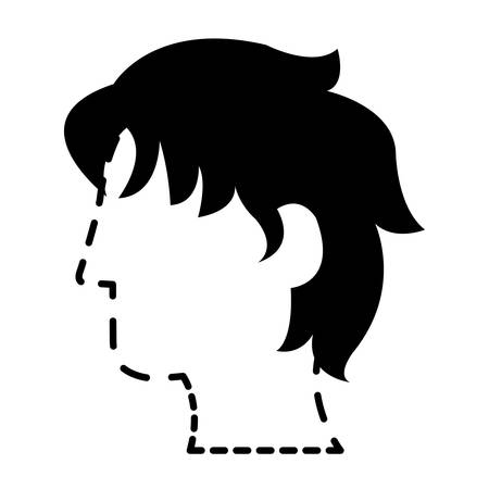 head profile of man icon over white background vector illustrationのイラスト素材